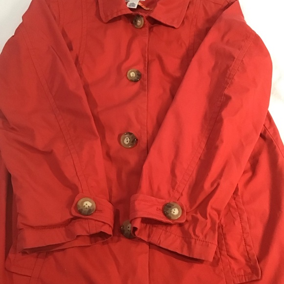 Old Navy Cotton Spring Coral Red Trench Coat, Vintage‎ Y2K, Size XL - Picture 3 of 9
